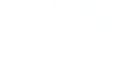 Suds R Us Laundromat 31255 Riverside Drive Lake Elsinore, CA 92530 (951) 245-6091